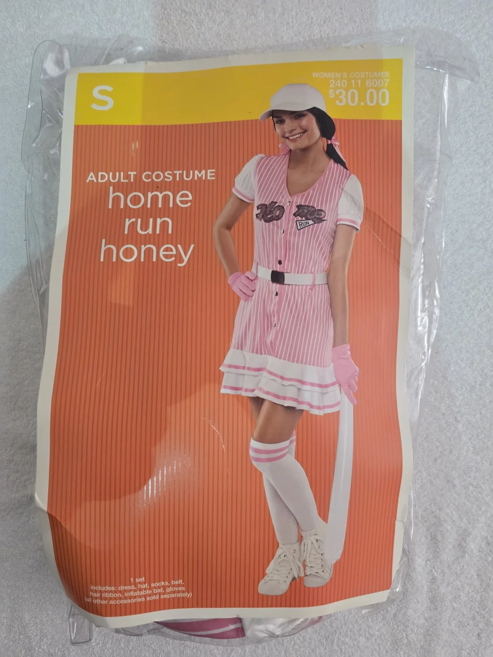 Home Run Honey Pink Women's Baseball Costume - Brand Unspecified